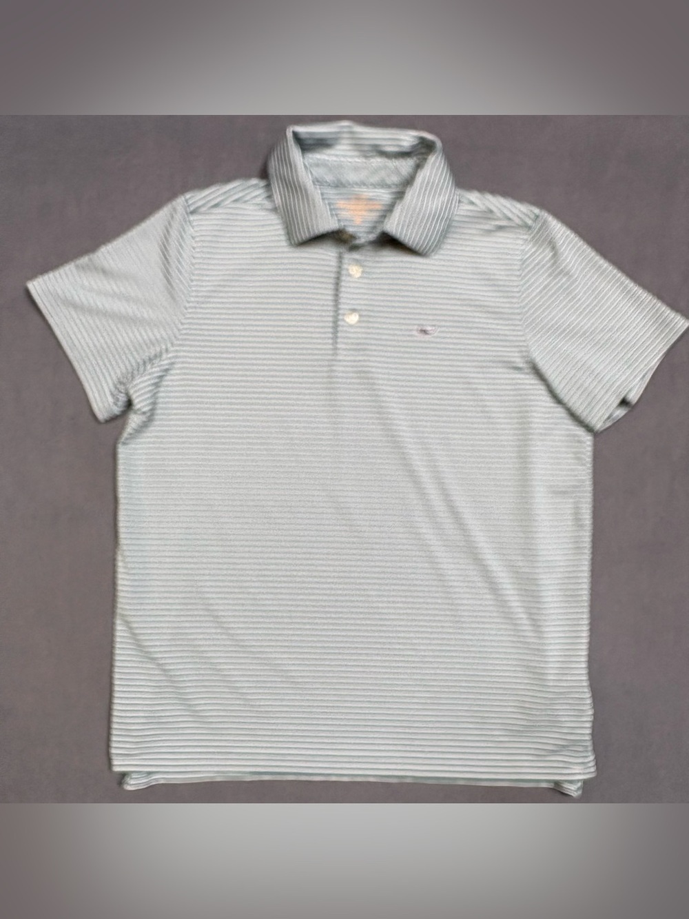 Vineyard Vines Sankaty Green and White Striped Kids Golf Polo Shirt